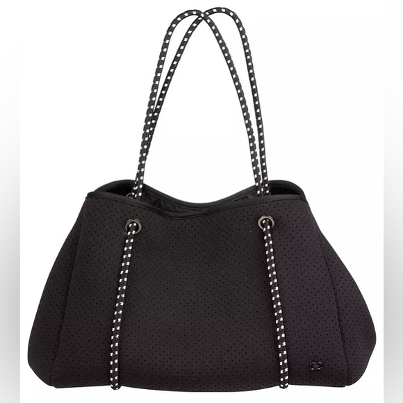 CALIA Golf Neoprene‎ Tote Black Expandable Snap Bag Removable Bottom Handles $64 - Picture 5 of 13